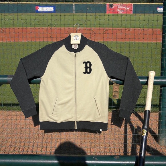 ‘47 Brand Other - 47 Brand Boston Red Sox Varsity Jacket Men's XL‎ NWT Oatmeal Gray Full Zip